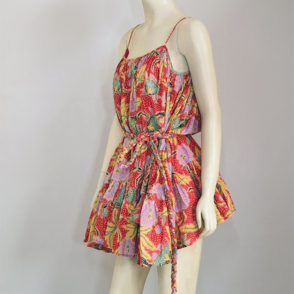 Rhode Resort Nala Belted Floral Print Cotton Dress - Womens - - Picture 4 of 6